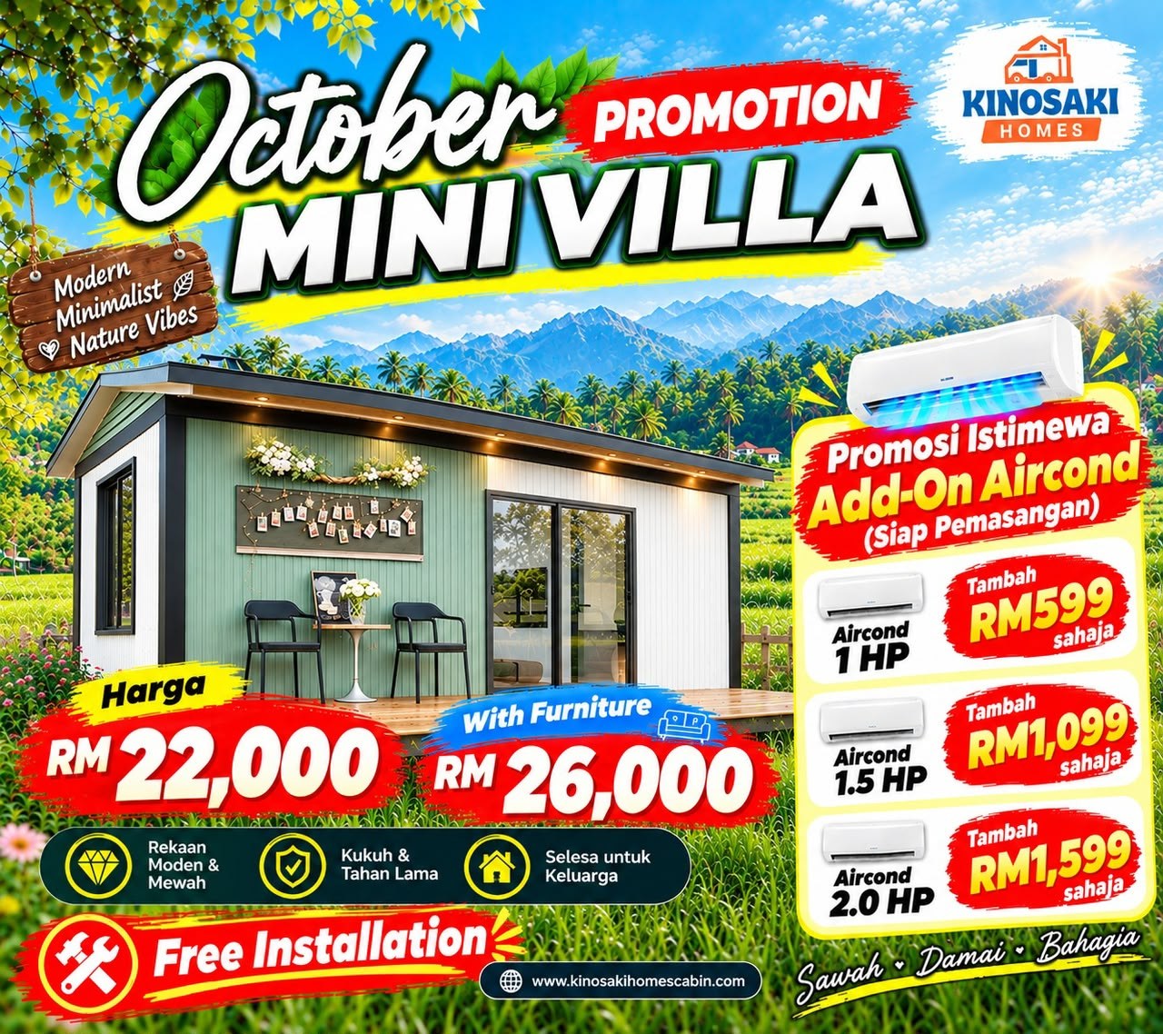 Poster promosi Oktober 2026 Mini Villa dengan harga pakej